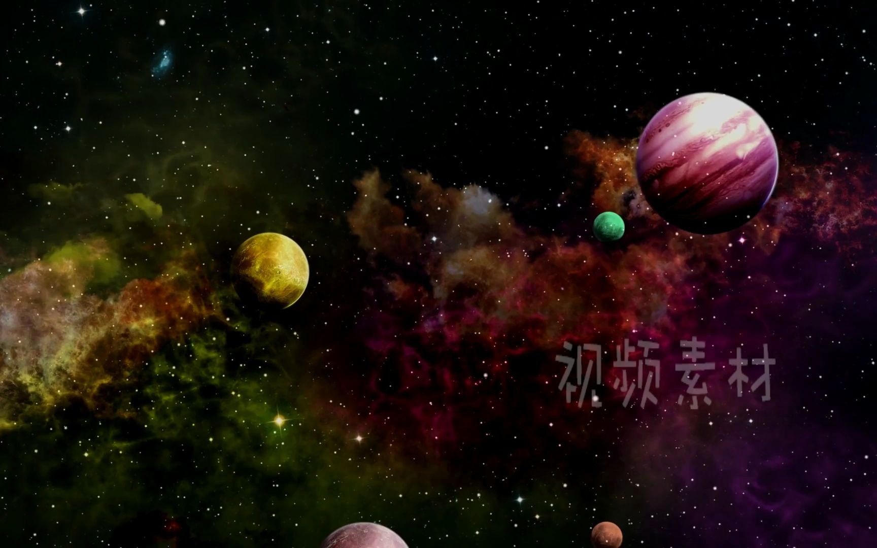 [图]大屏素材 s677 震撼科幻宇宙行星星期太空星系穿梭特效动画视频素材 舞台背景视频 动态视频