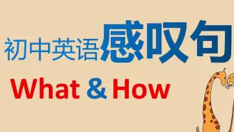 初中需要掌握的感叹句，what和how的具体用法。