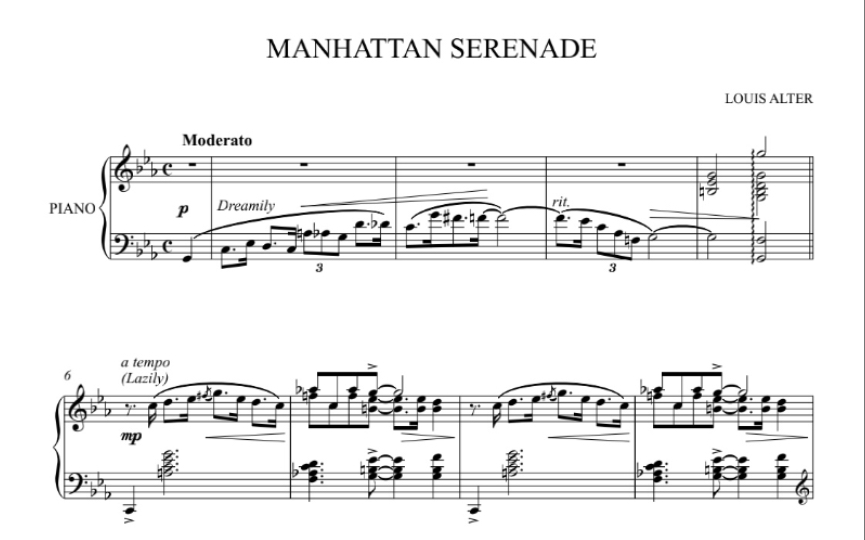 [图]【钢琴谱】《曼哈顿小夜曲》(Manhattan Serenade)钢琴独奏谱