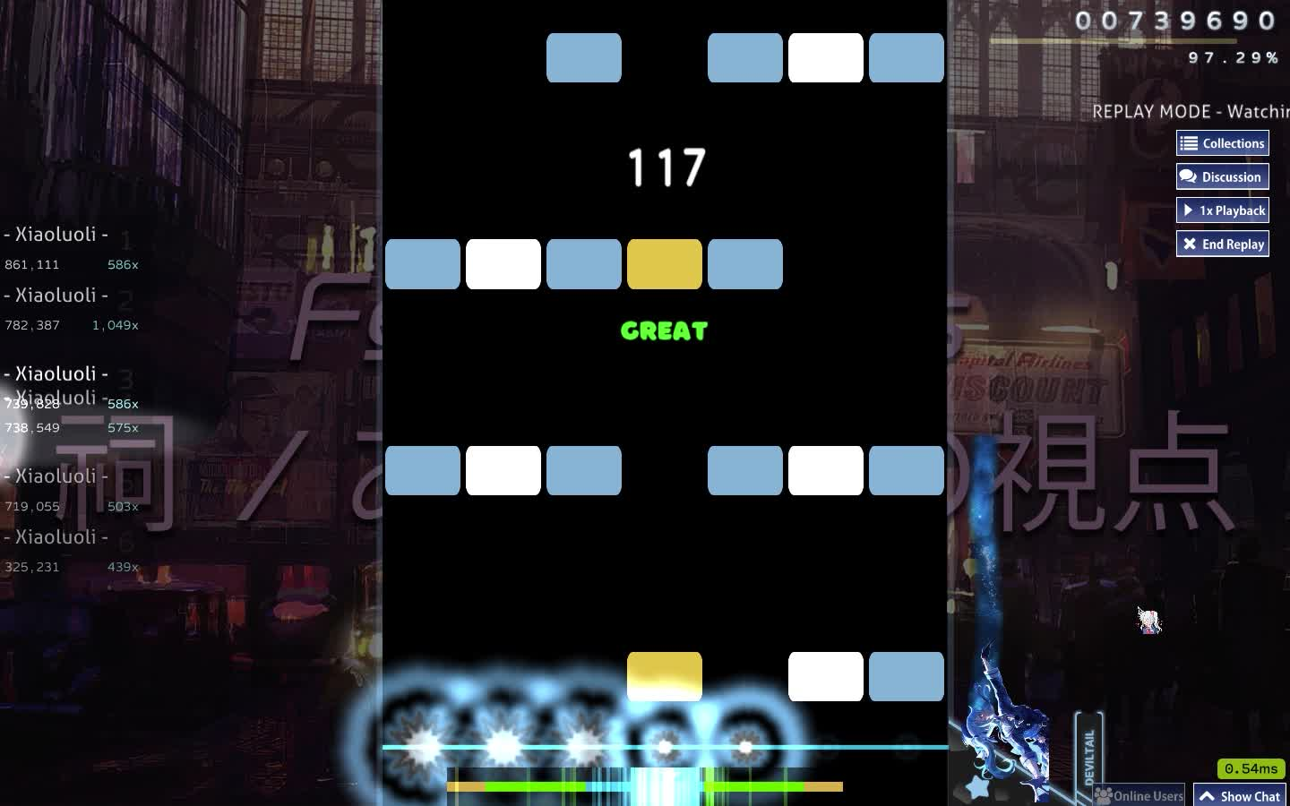 osumania国内音游vuppc下落式音游扛把子七键位劲爆大叠