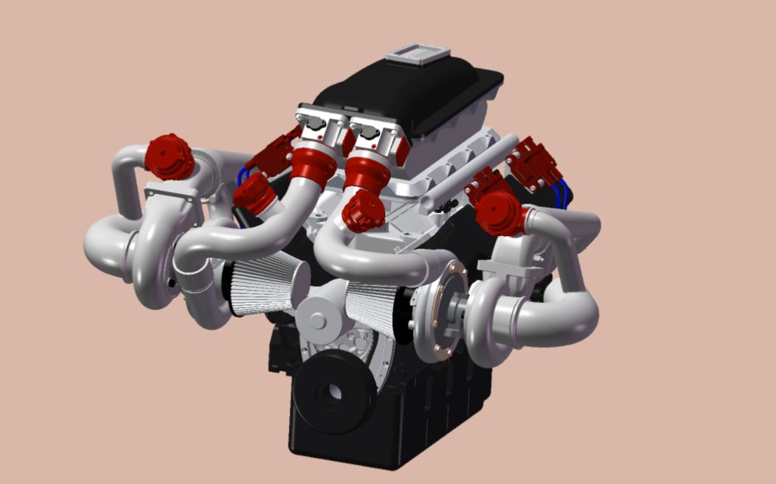 一款发动机模型的三维动画,非常精美