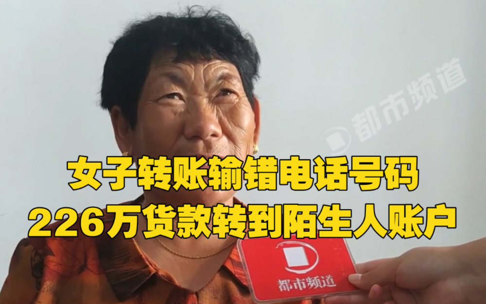 女子转账输错电话号码,226万货款转到陌生人账户.哔哩哔哩bilibili