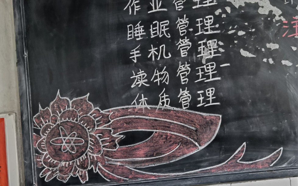 放假了给学生们画一个黑板画奖状大红花