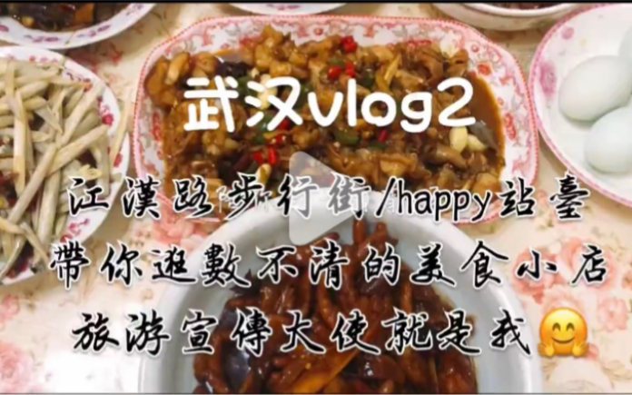 武汉vlog2 江汉路步行街/happy站台美食广场/带你逛数不清的美食小店/家的味道哔哩哔哩bilibili