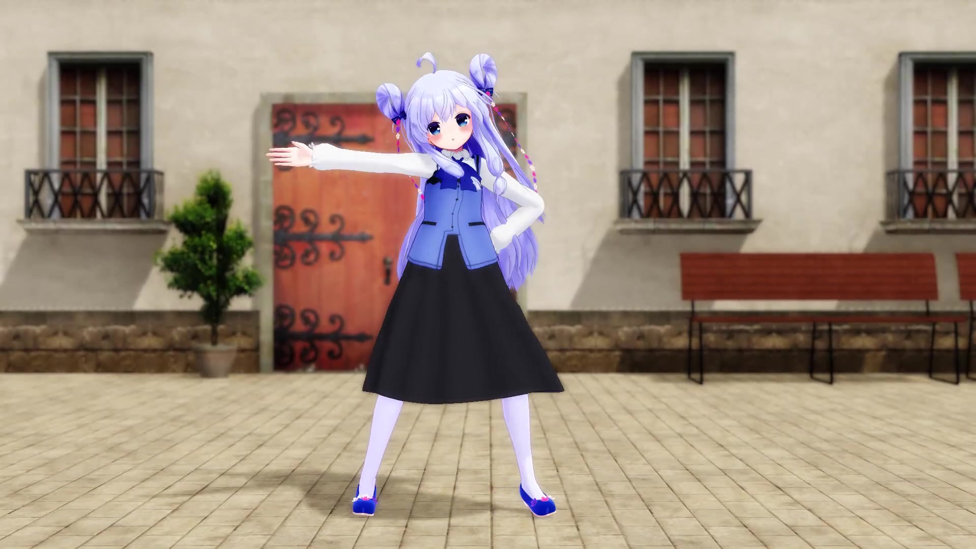 【mmd花骑士】某咖啡店服装百可花的lap tap love_哔哩哔哩 (゜-゜)つ
