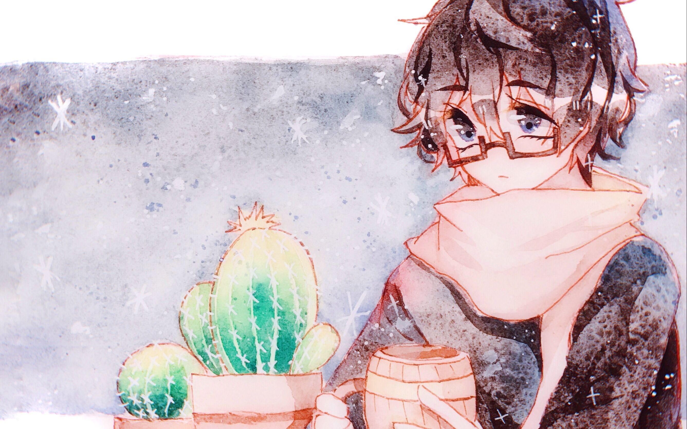 【水彩过程】画一个卷毛少年