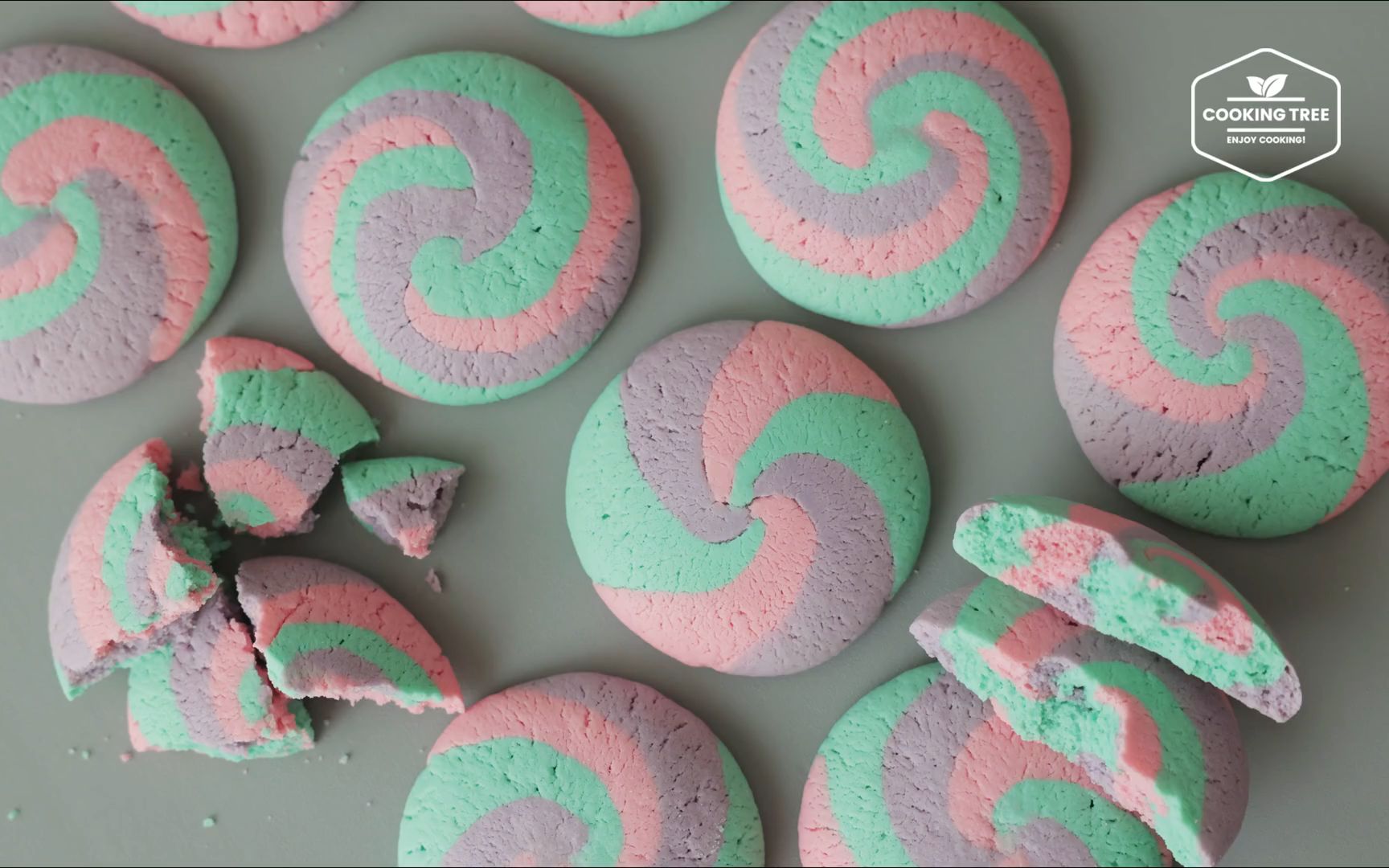 【中字】独角兽漩涡香草曲奇|cookingtree