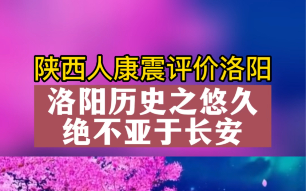 陕西人康震评价洛阳历史文化之悠久绝不亚于长安哔哩哔哩bilibili