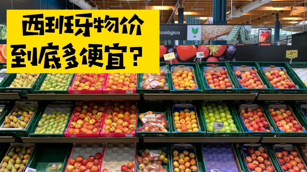 西班牙不愧是欧洲物价最低,你猜猜猪肉多少钱?蔬菜水果也很便宜!#西班牙生活#西班牙超市购物哔哩哔哩bilibili