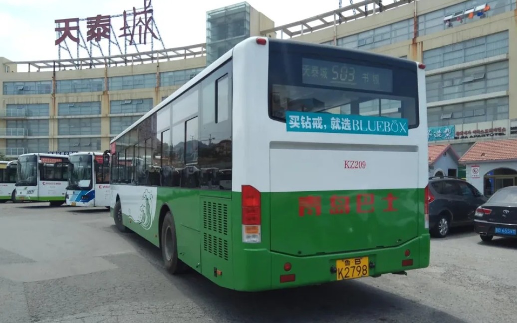 青岛公交503路申沃大方块后方视角原速原声