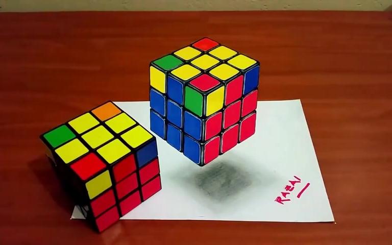 【3d绘画】5分钟画出一个立体魔方,你敢接受挑战吗