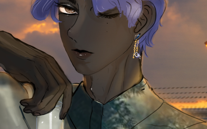 板绘黑皮帅哥,画画练习_哔哩哔哩_bilibili