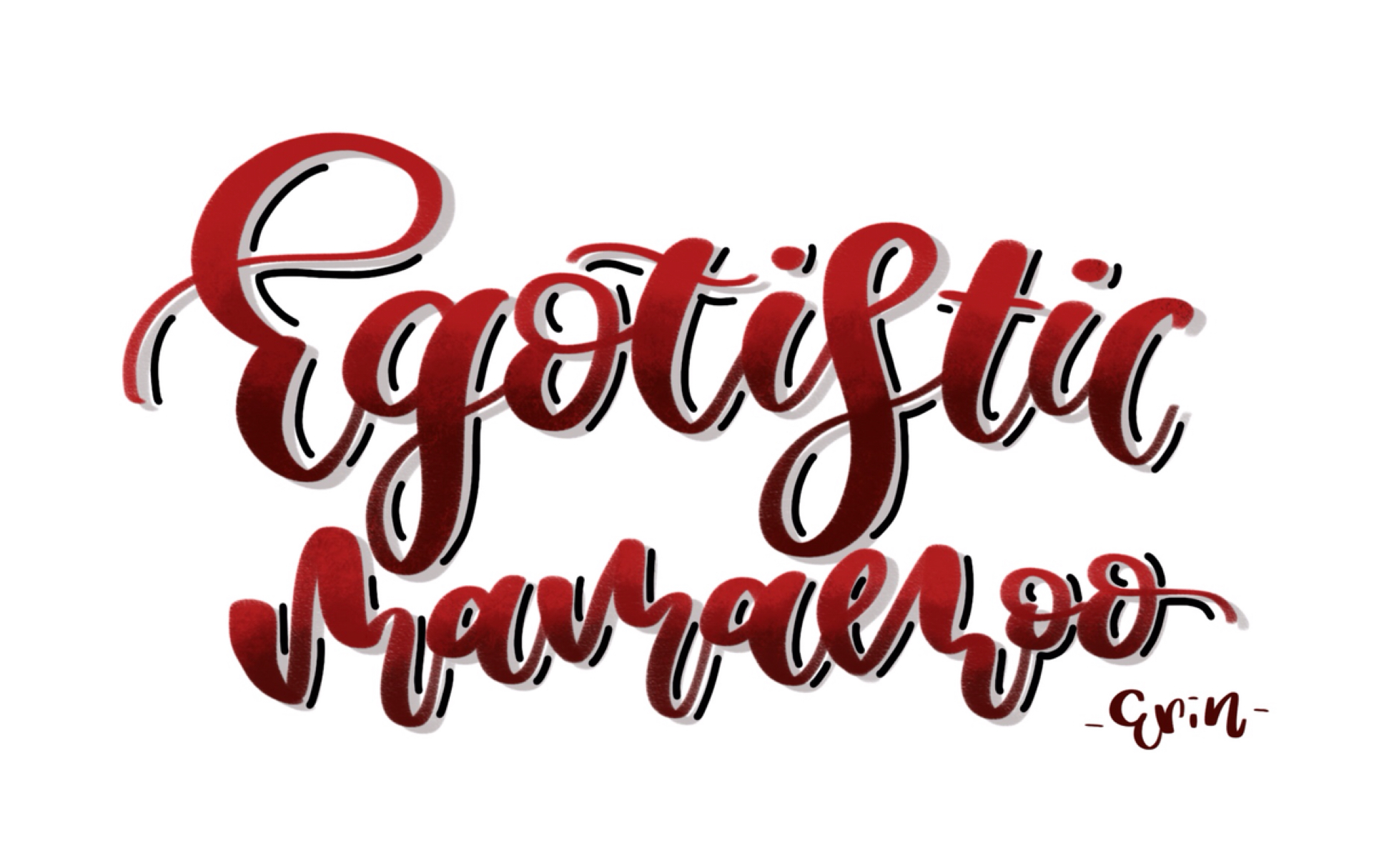 erinbrushletteregotisticmamamoo手写板写过程英文花体