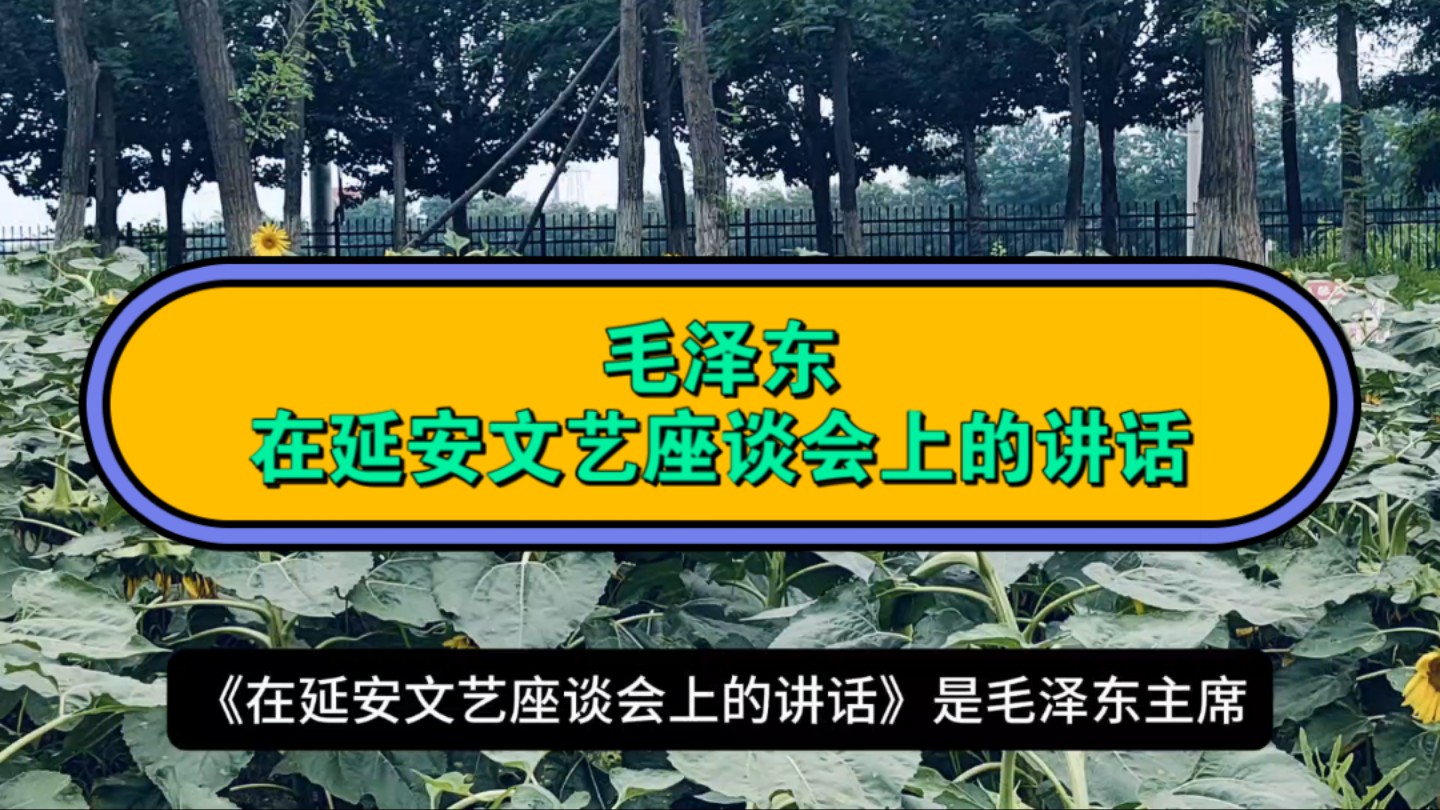 毛泽东:《在延安文艺座谈会上的讲话》哔哩哔哩bilibili