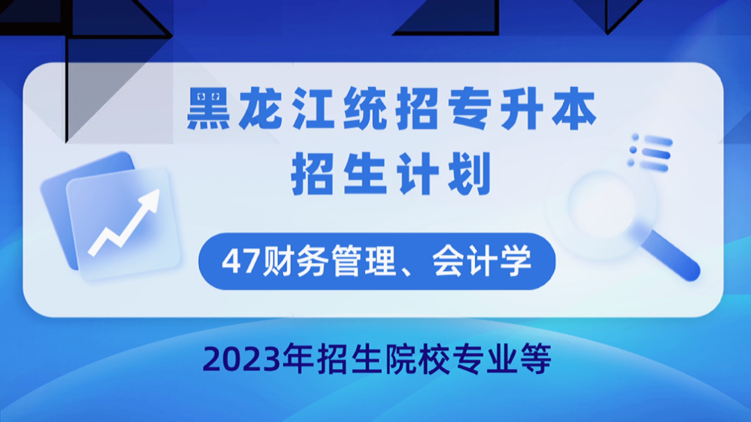 黑龙江统招专升本招生计划,46财务管理,会计学2023年可填报的院校专业等哔哩哔哩bilibili