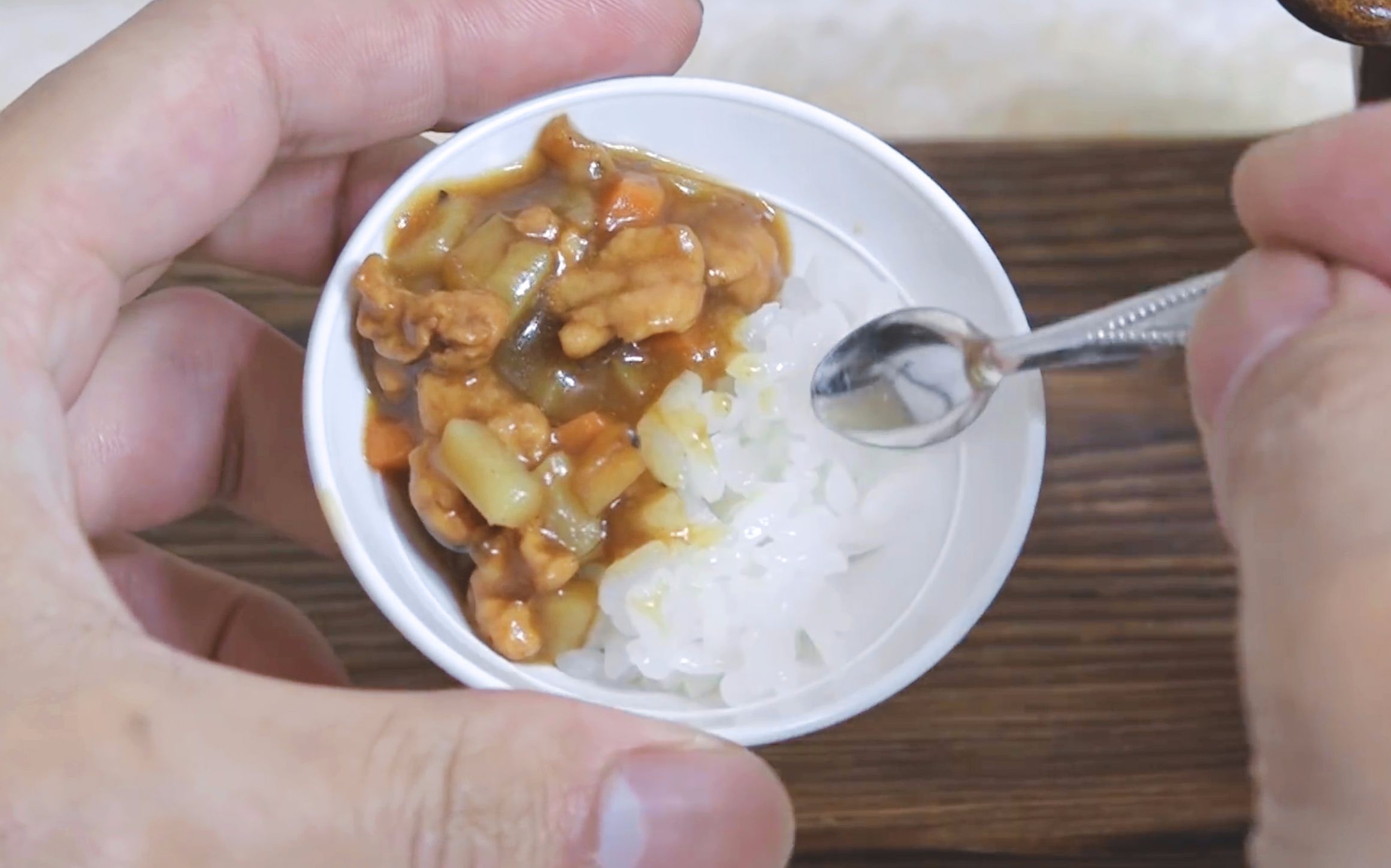 【Mini Food】 做一份日式咖喱饭(可食用) miniature cook Japanese curry哔哩哔哩bilibili