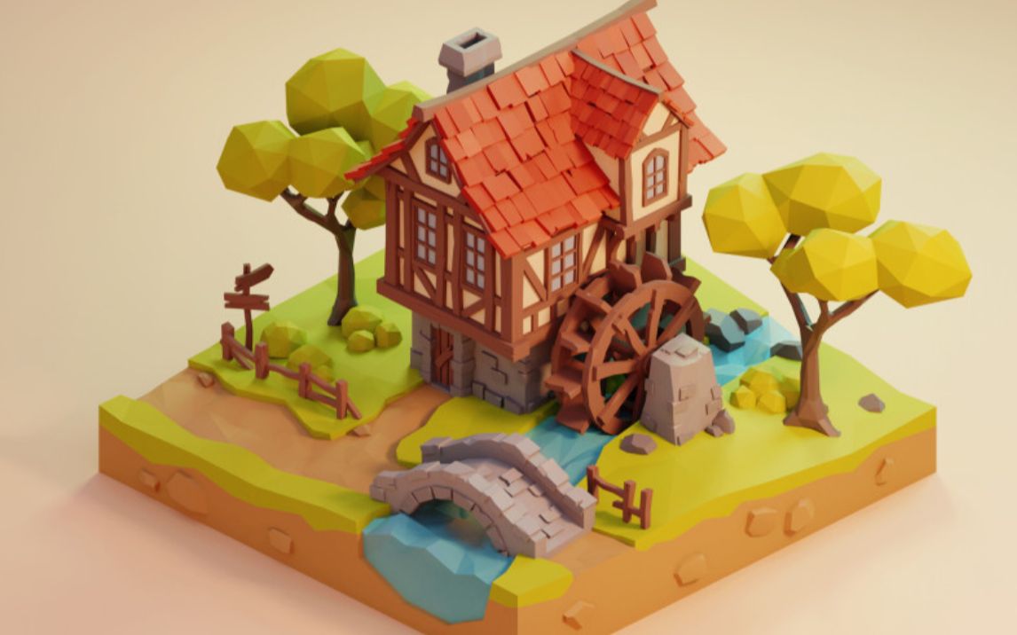 【3dmax房子建模】从头开始教你做出一套卡通场景,零基础也不用担心哦