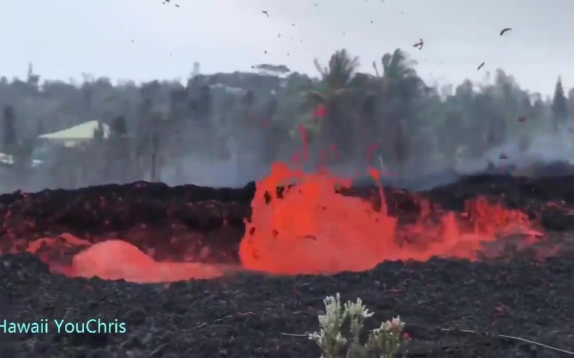 [图]夏威夷基拉韦厄火山爆发溶岩涌出视频剪辑