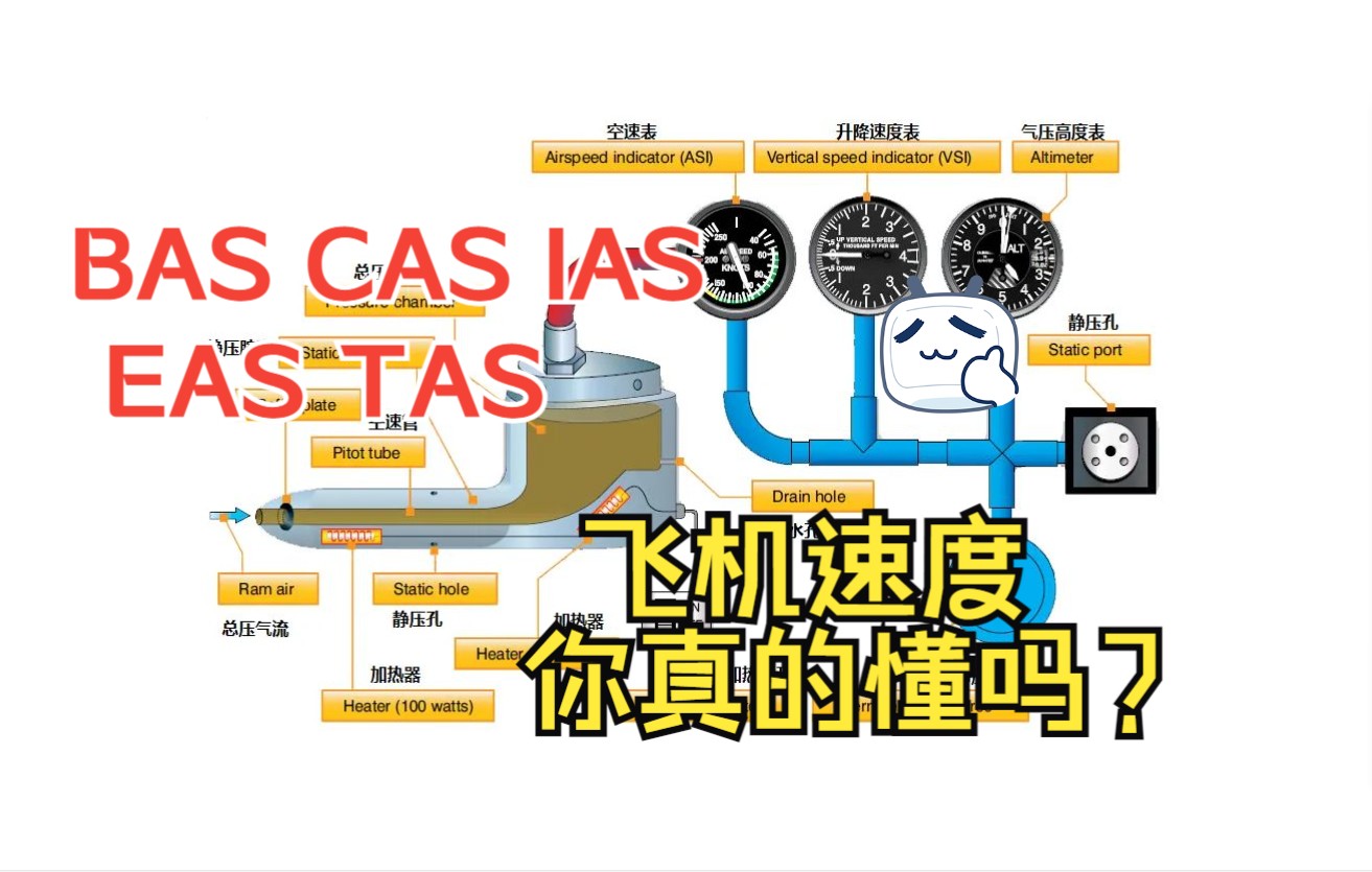 飞机的速度你真的懂吗?什么是BAS CAS IAS EAS TAS?他们各自有啥用?哔哩哔哩bilibili