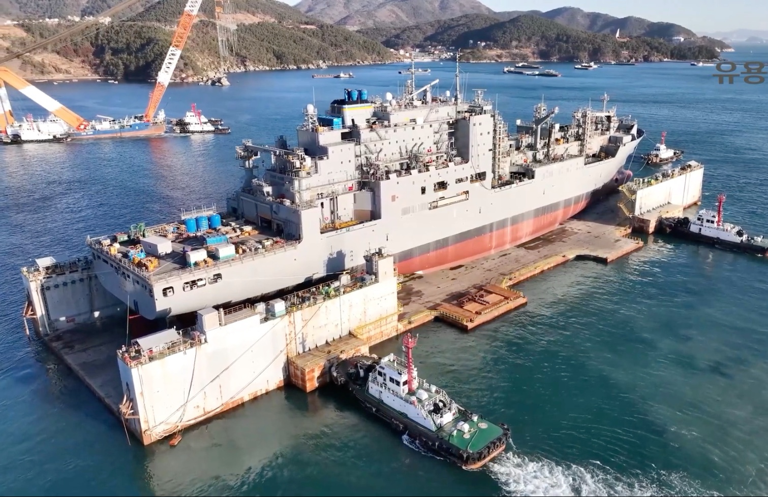 美海军补给舰在韩国造船厂完成大修 3月12号,美国海军瓦利·斯奇拉号