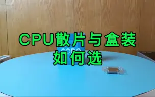 Descargar video: CPU盒装与散片如何选？