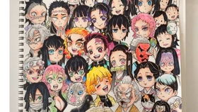 筆ペンで 鬼滅の刃 のイラストを描く Demon Slayer Kimetsu No Yaiba Painting By Pen Brush 哔哩哔哩 つロ 干杯 Bilibili