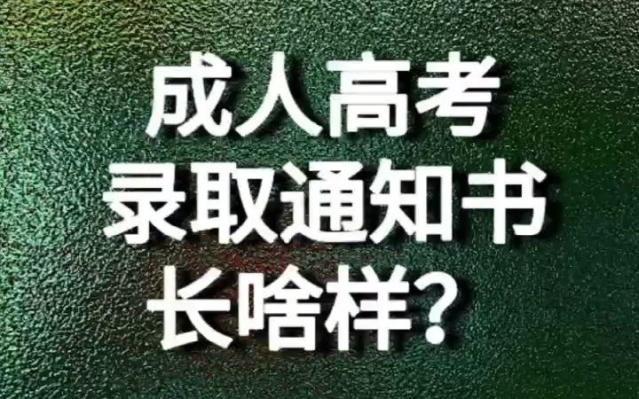 成人高考录取通知书哔哩哔哩bilibili