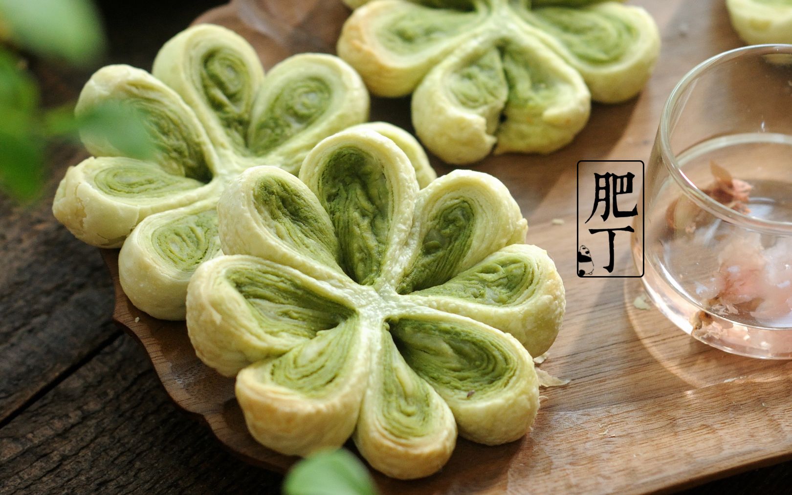 【肥丁手工坊】抹茶四叶草酥饼 纯素 超详细步骤 酥到掉渣中秋节的