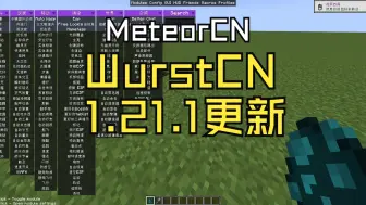 下载视频: [meteor-client|WurstCN]meteor-client(0.5.8)汉化与WurstCN更新发布 1.21.1