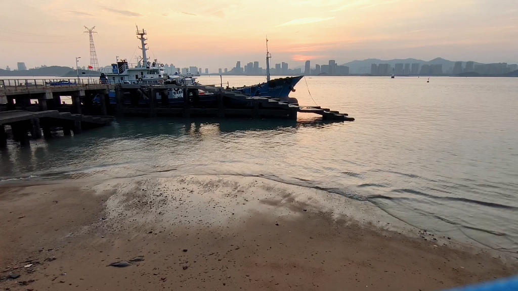 厦门海湾公园 退潮 落日 晚霞 天空变化