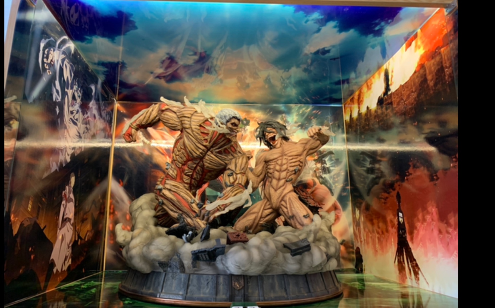 进击的巨人立体机动装置视角看一款巨人天花板雕像