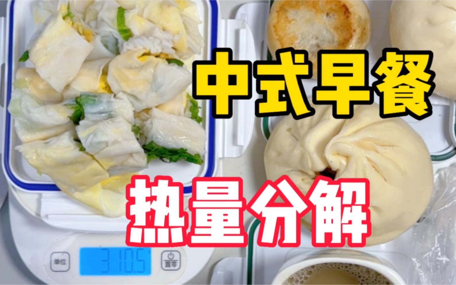 【中式早餐1038大卡能吃多少】鸡蛋生菜肠粉皮丨酱汁丨肉包皮丨内馅丨煎包皮丨包菜肉馅【热量分解】哔哩哔哩bilibili