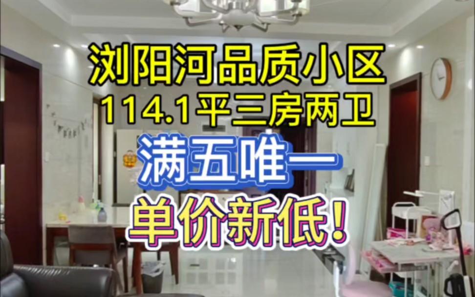 浏阳河品质小区 长房白沙湾 114.1平三房两卫 满五唯一 报价新低哔哩哔哩bilibili