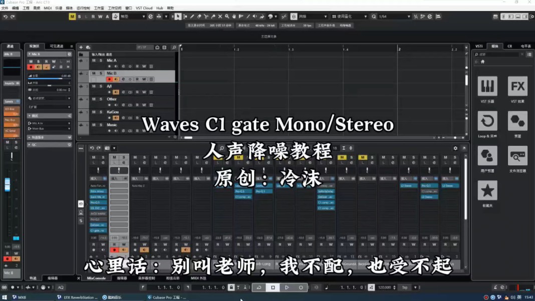 Waves C1 gate Mono/Stereo人声降噪教程哔哩哔哩bilibili