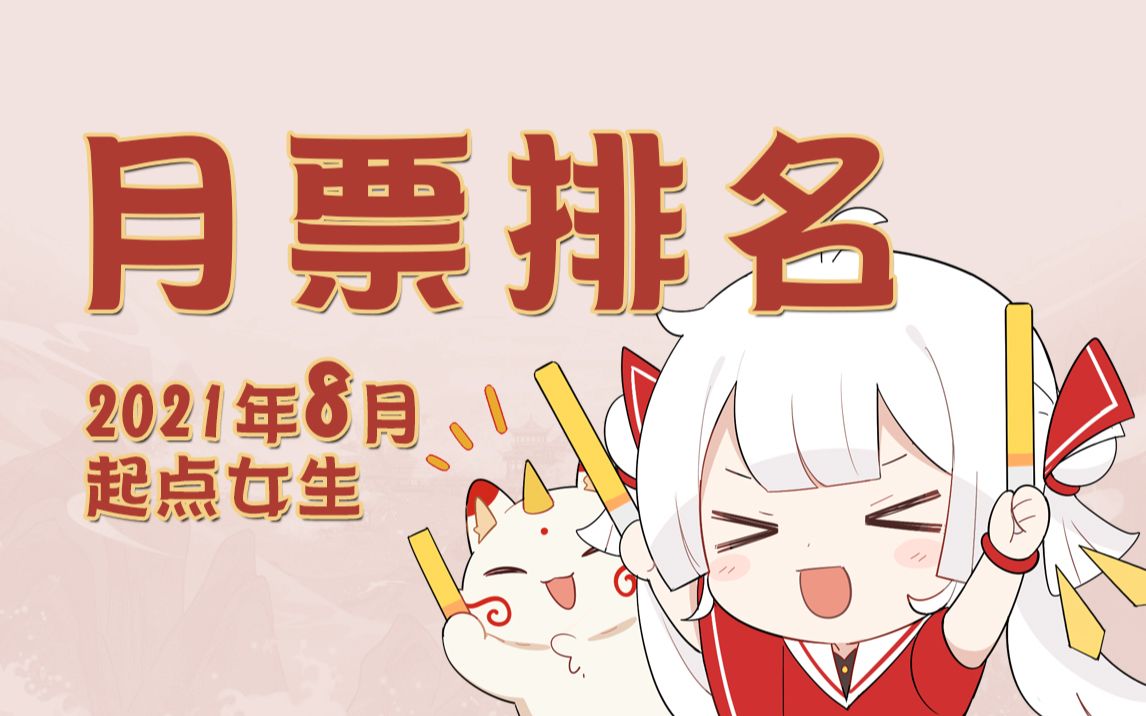 2021年8月|起点女生月票排名哔哩哔哩bilibili