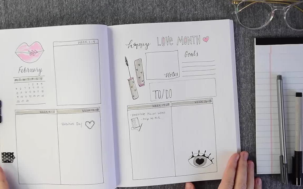 [图]【youtube搬运】博主：Shayda CampbellBullet Journal Layout - 2018 FEBRUARY FLIP THRU