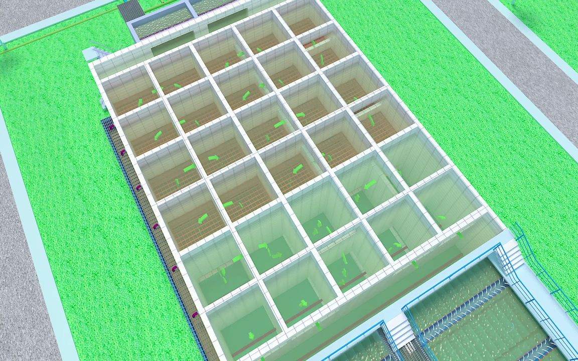 网格絮凝池演示动画