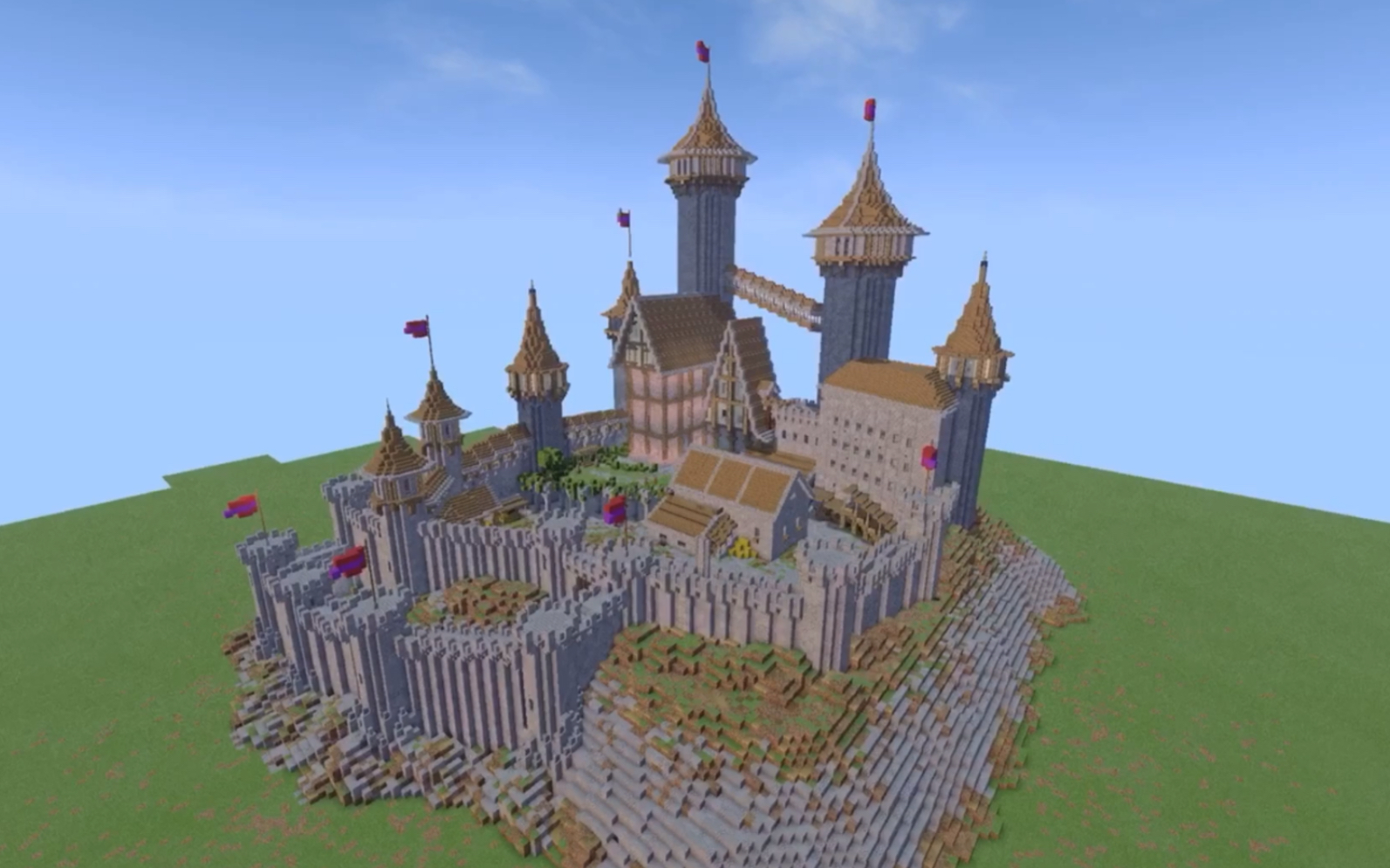 一个mc玩家第一次做的中世纪城堡