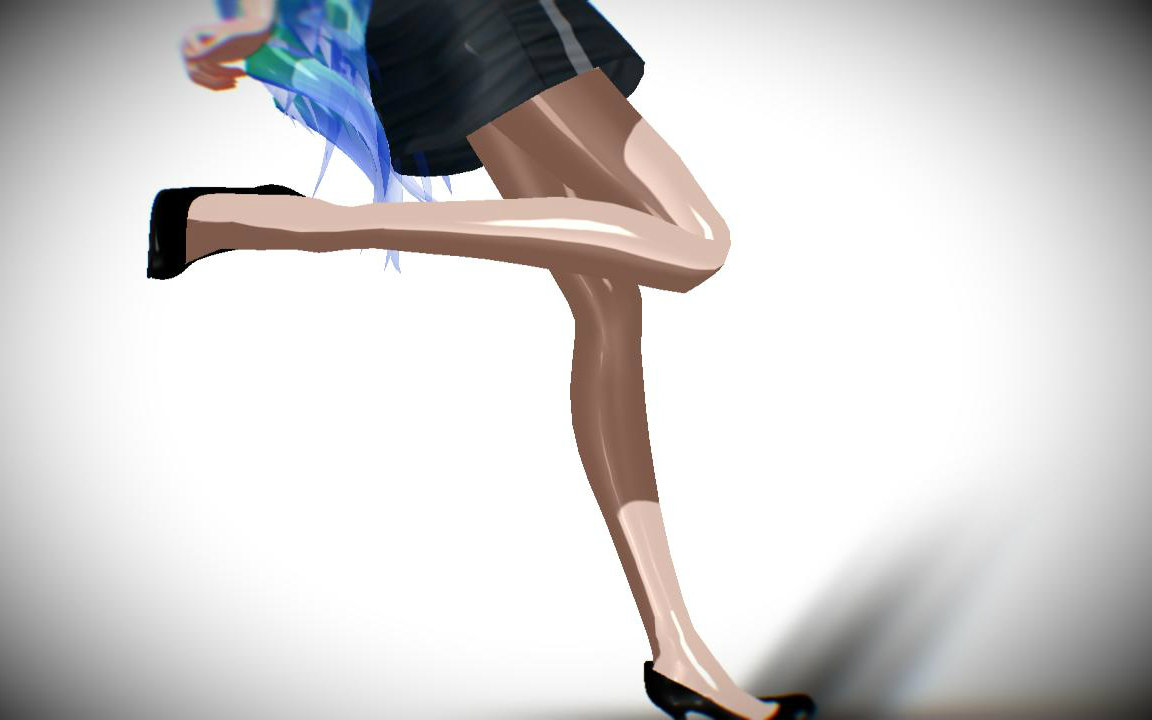 【mmd】我控制不住舔·黑丝短裙制服miku