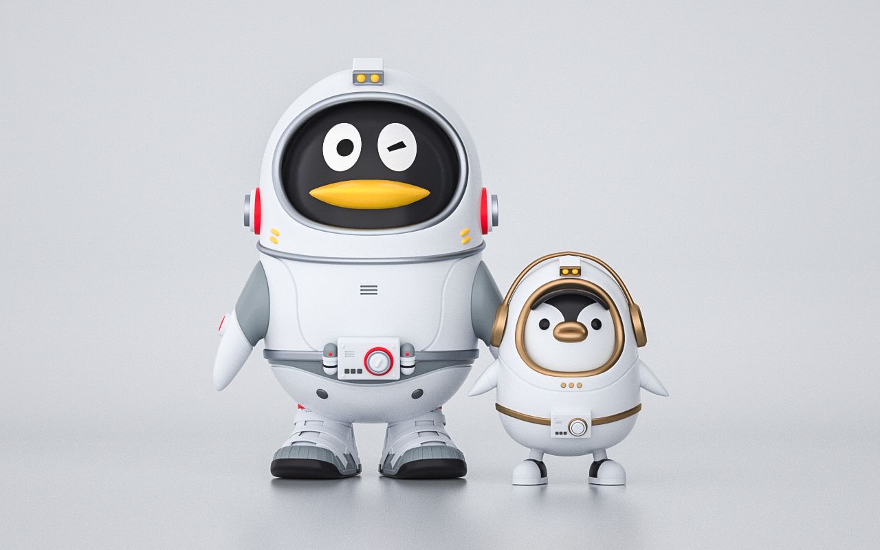 腾讯qq20周年吉祥物建模练习c4d曲面模型第一集