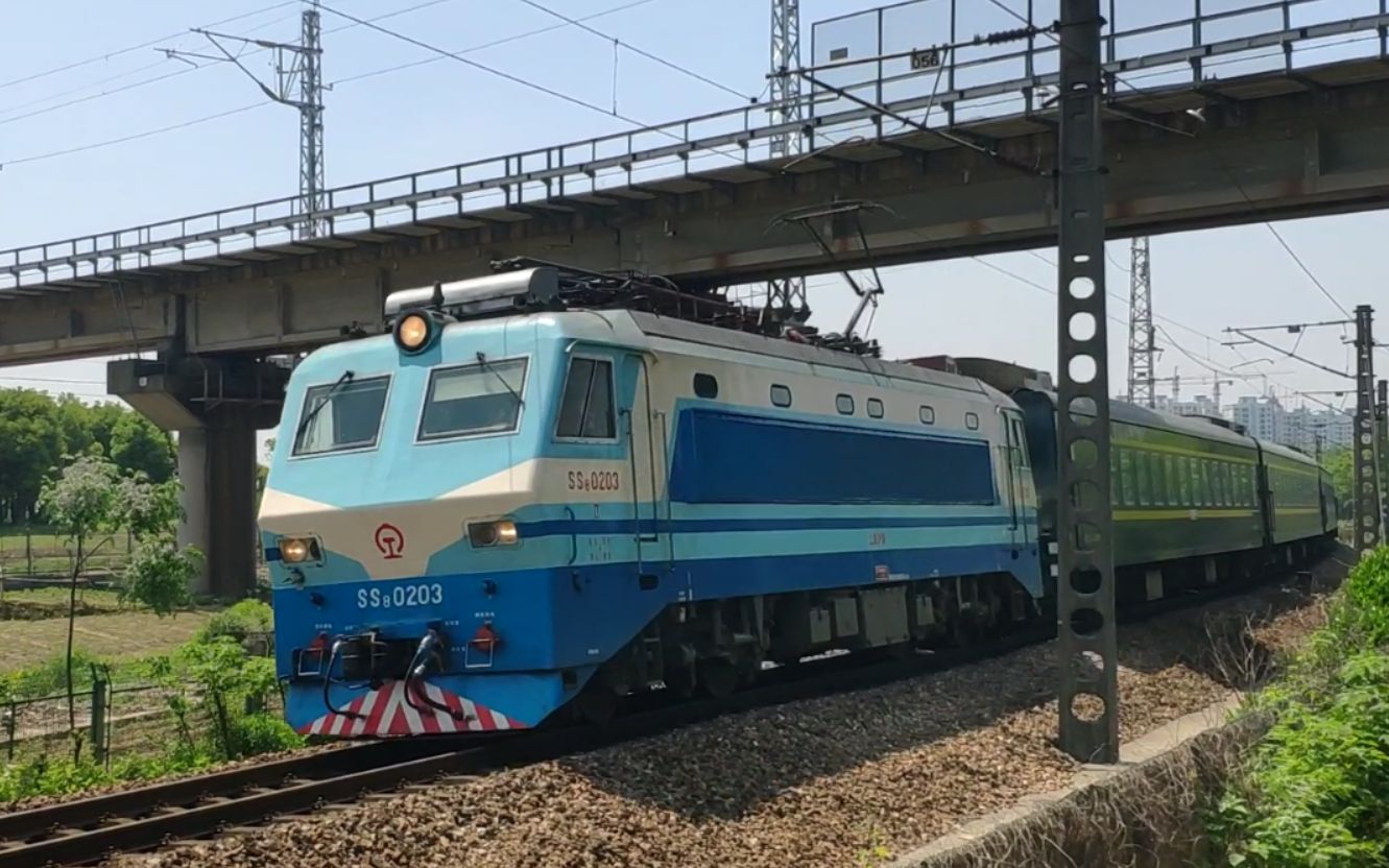 【中国铁路】k808次 ss8-0203[沪昆线][临平大弯道]【2019.5.