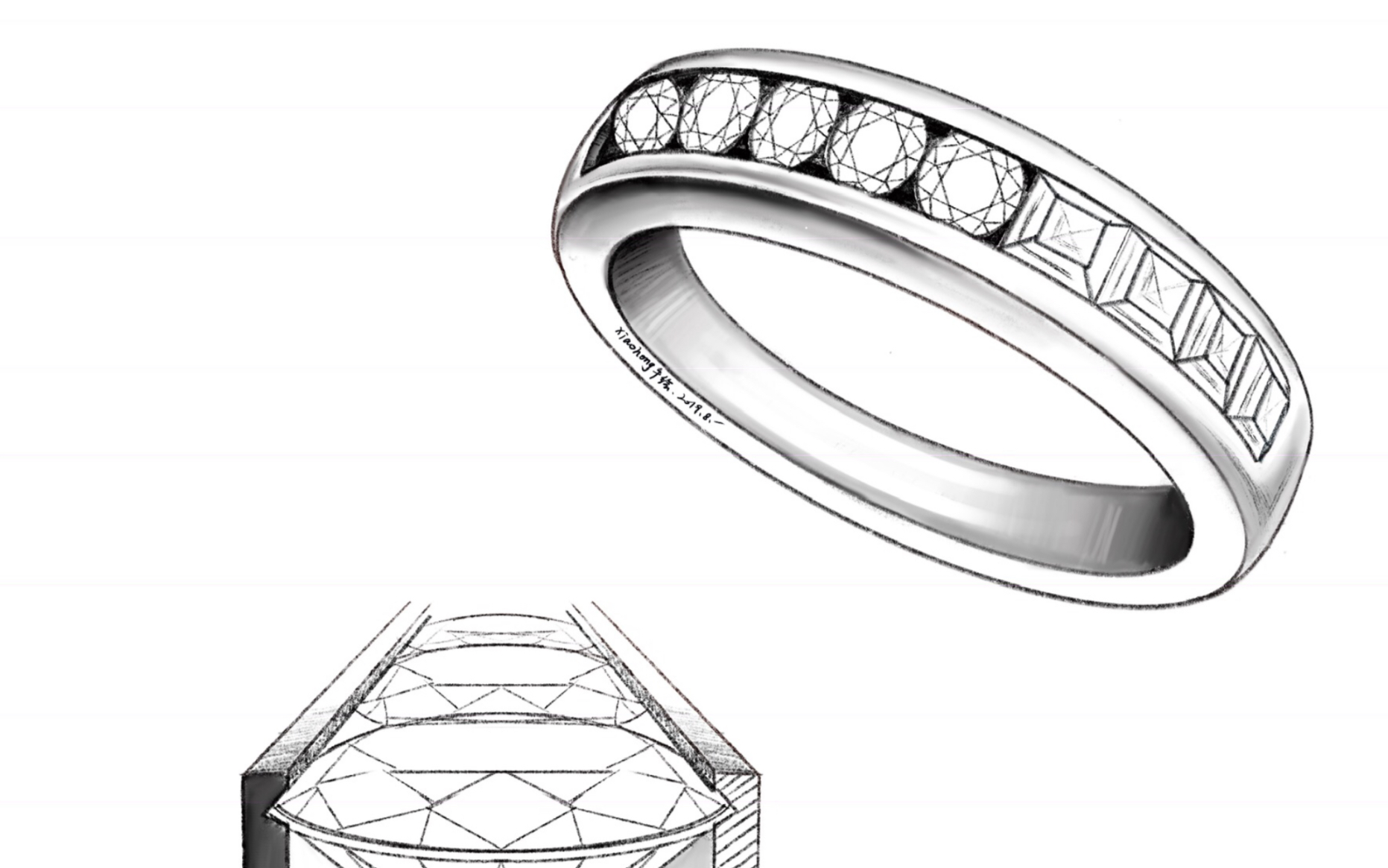 【珠宝板绘】轨道镶的示意图绘制//教程