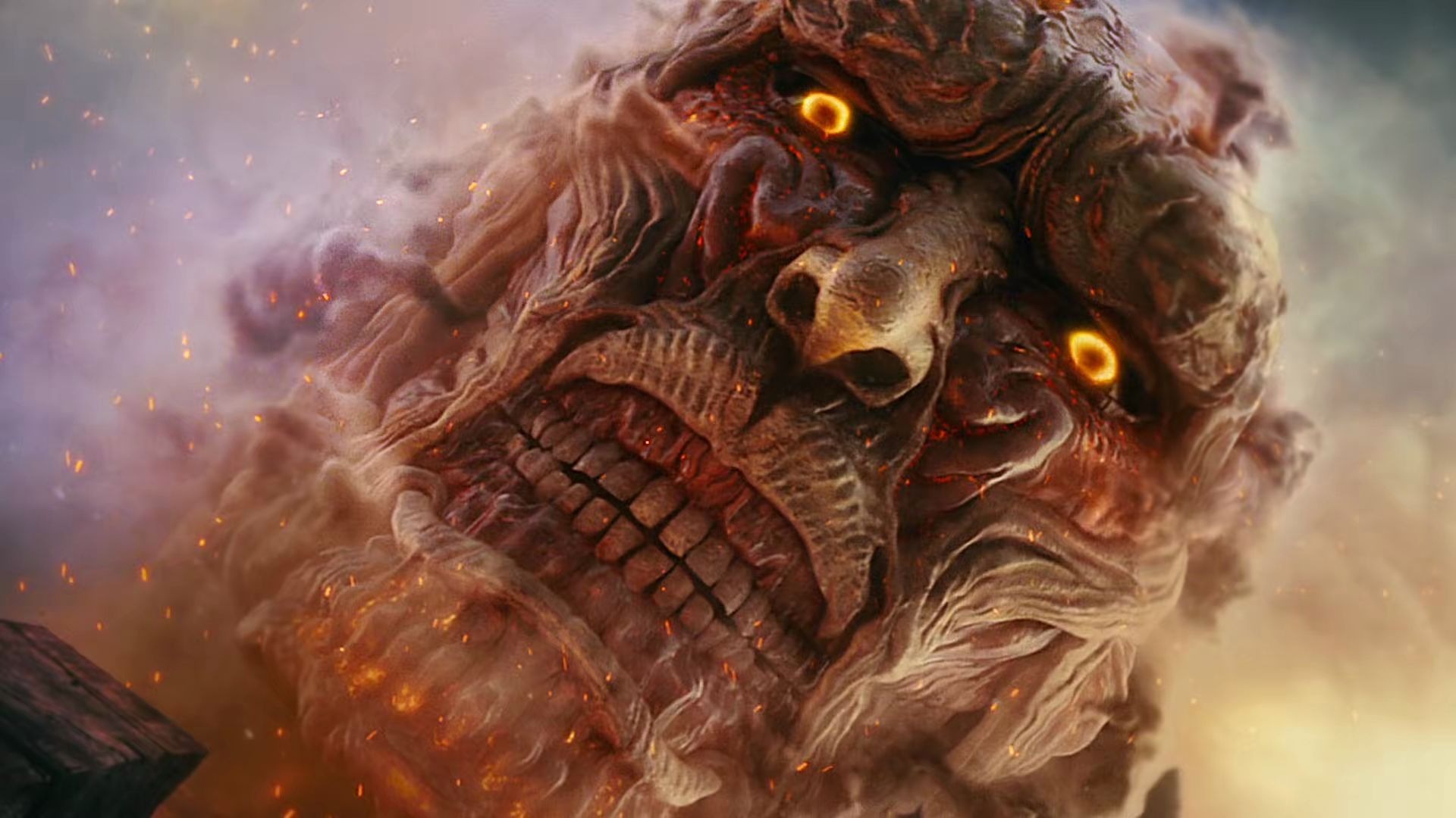 超大型巨人族,一嘴一个嘎嘣脆,眼神太吓人了!