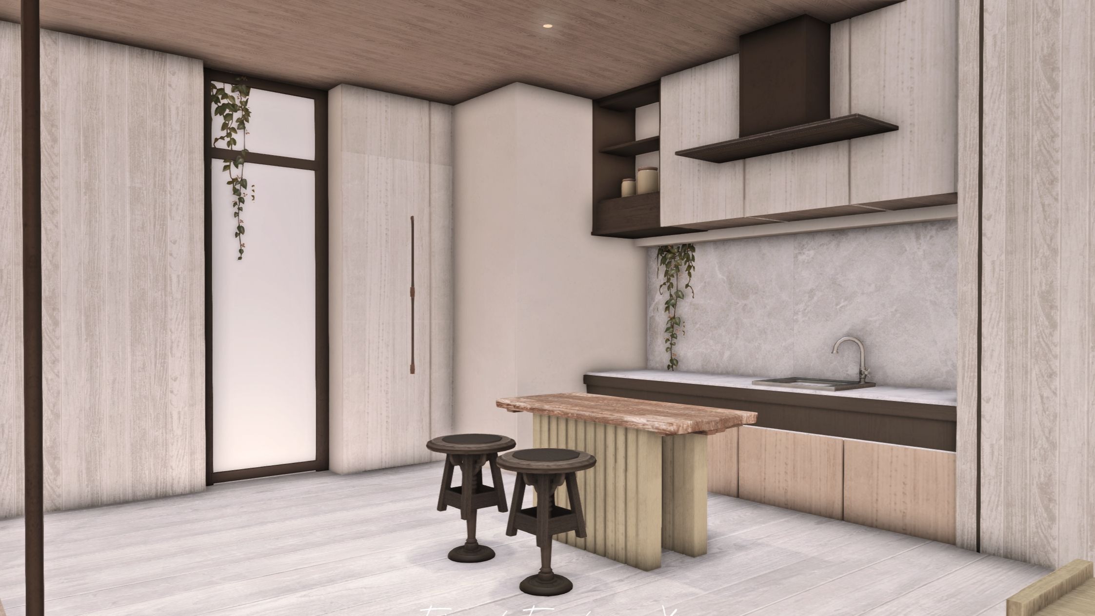 asagi 现代日式丨白绿简约公寓丨s房