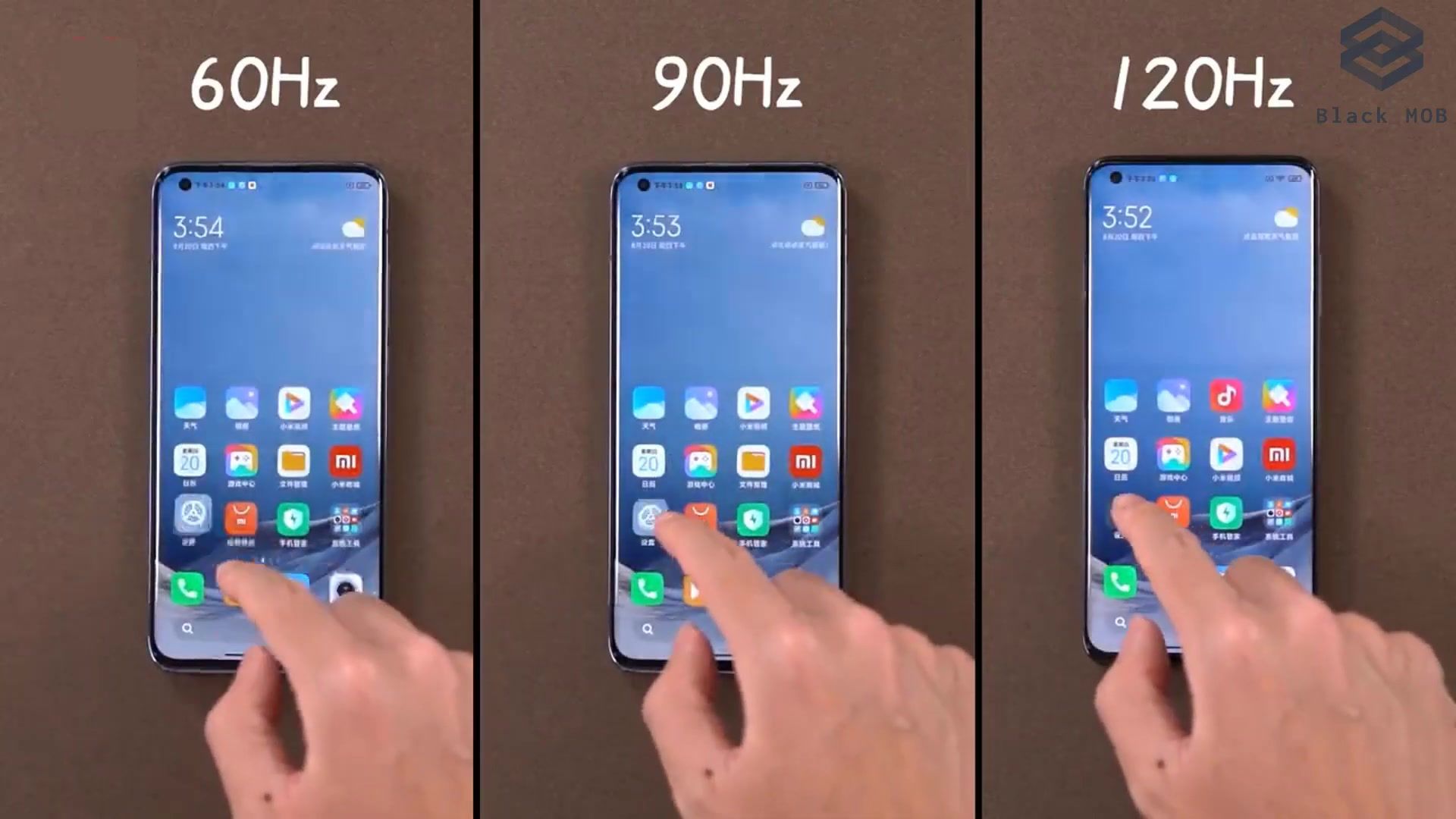 肉眼真的能分辨 120Hz 吗？三档刷新率同框实测，这就是 60Hz 觉得“卡顿”的原因