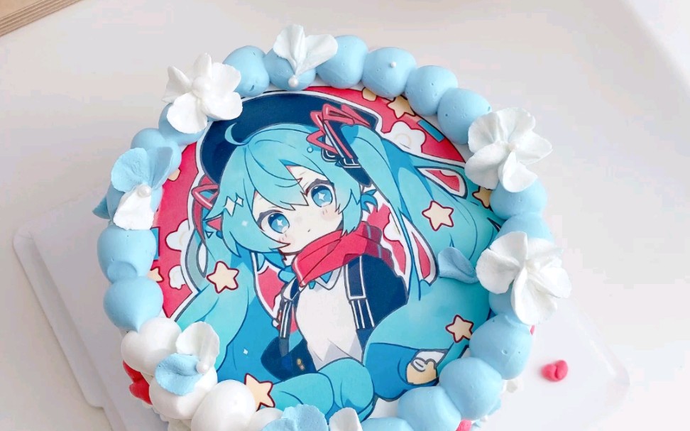 初音未来Miku痛糕 二次元糯米纸打印葱娘痛糕 沉浸式做蛋糕哔哩哔哩bilibili