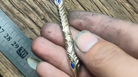 望舒剑模型 钛合金刃 黄铜柄镶嵌青金石 纯手工制作_哔哩哔哩_bili