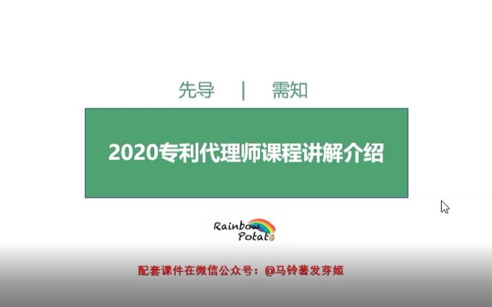 【先导01】2020专利代理师课程讲解介绍哔哩哔哩bilibili