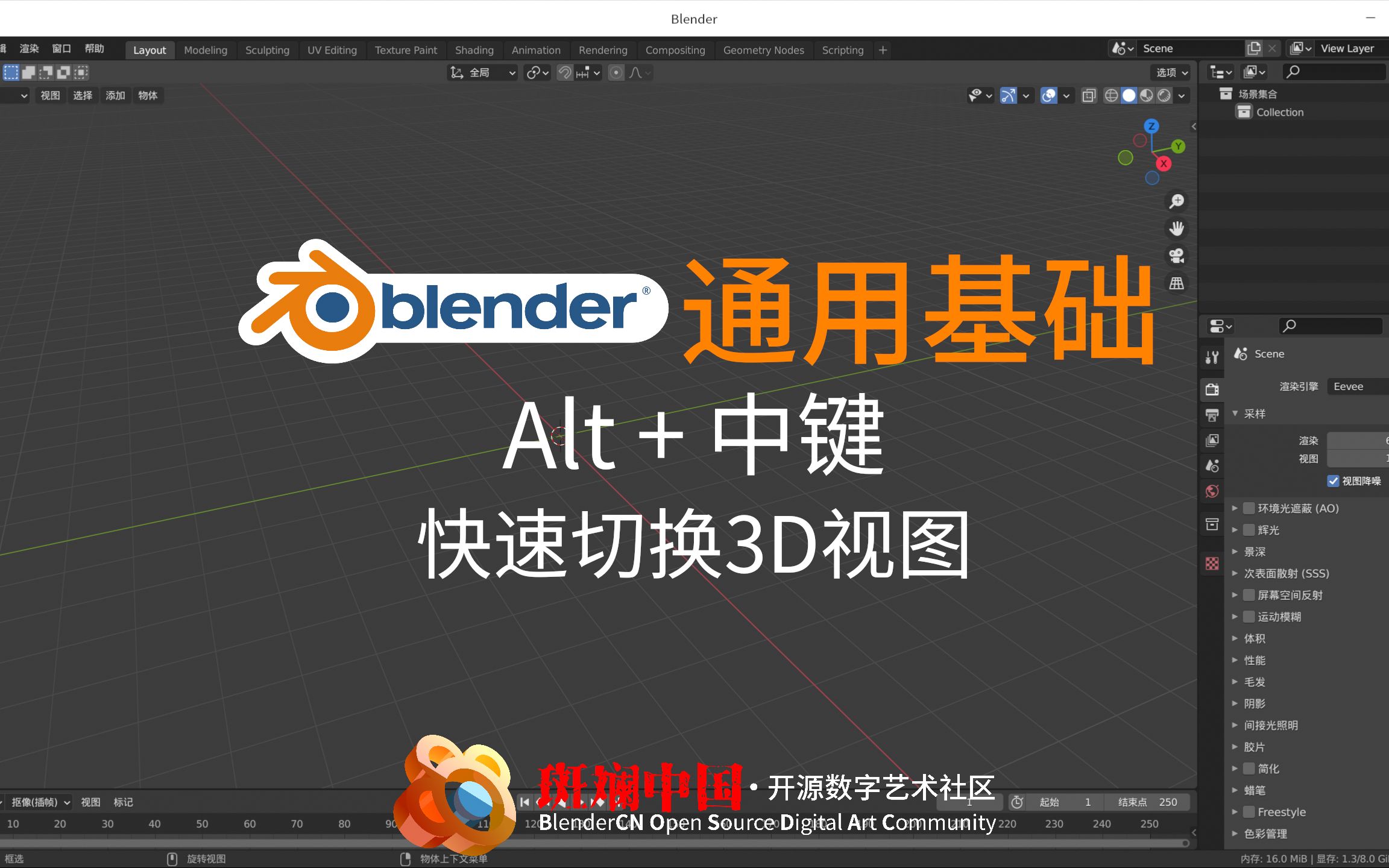 【Blender原理系列】007Alt加中键快速切换3D视图(Blender 3.0)哔哩哔哩bilibili