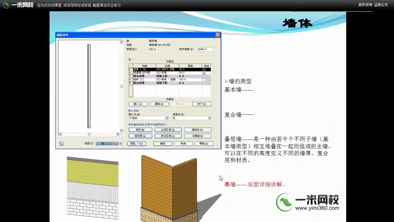 第3.06讲:Revit中墙体的绘制和编辑方法哔哩哔哩bilibili